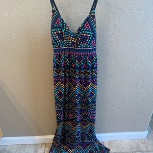Maxi v-neck printed dress